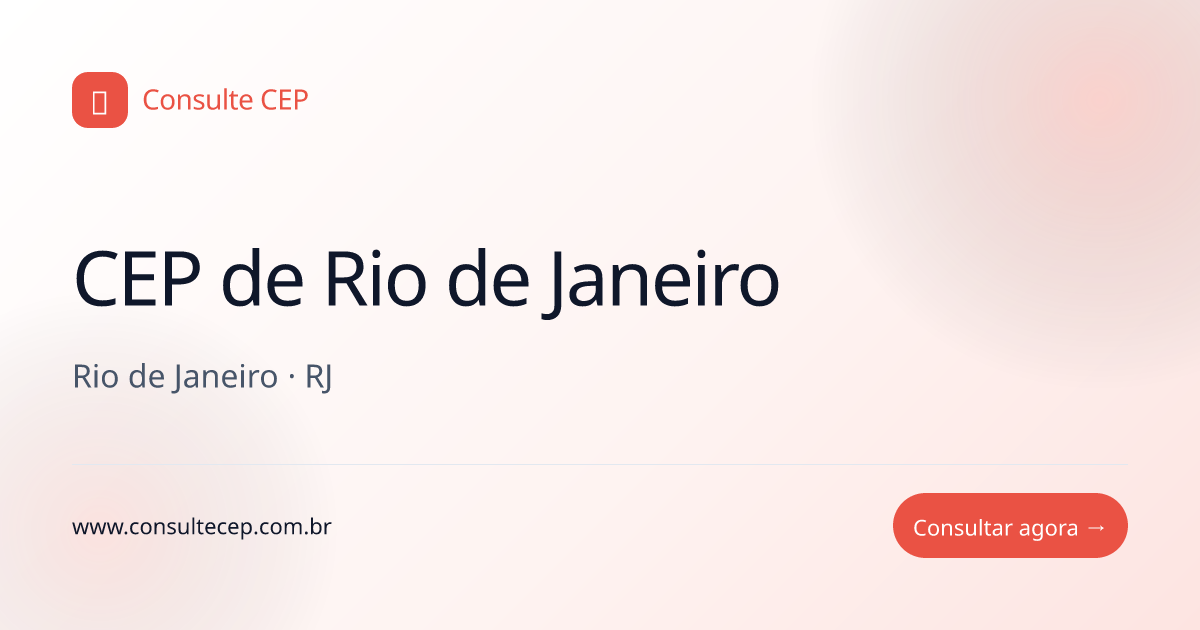 CEP de Rio de Janeiro (RJ) — Cidades e faixa de CEP | Consulte CEP